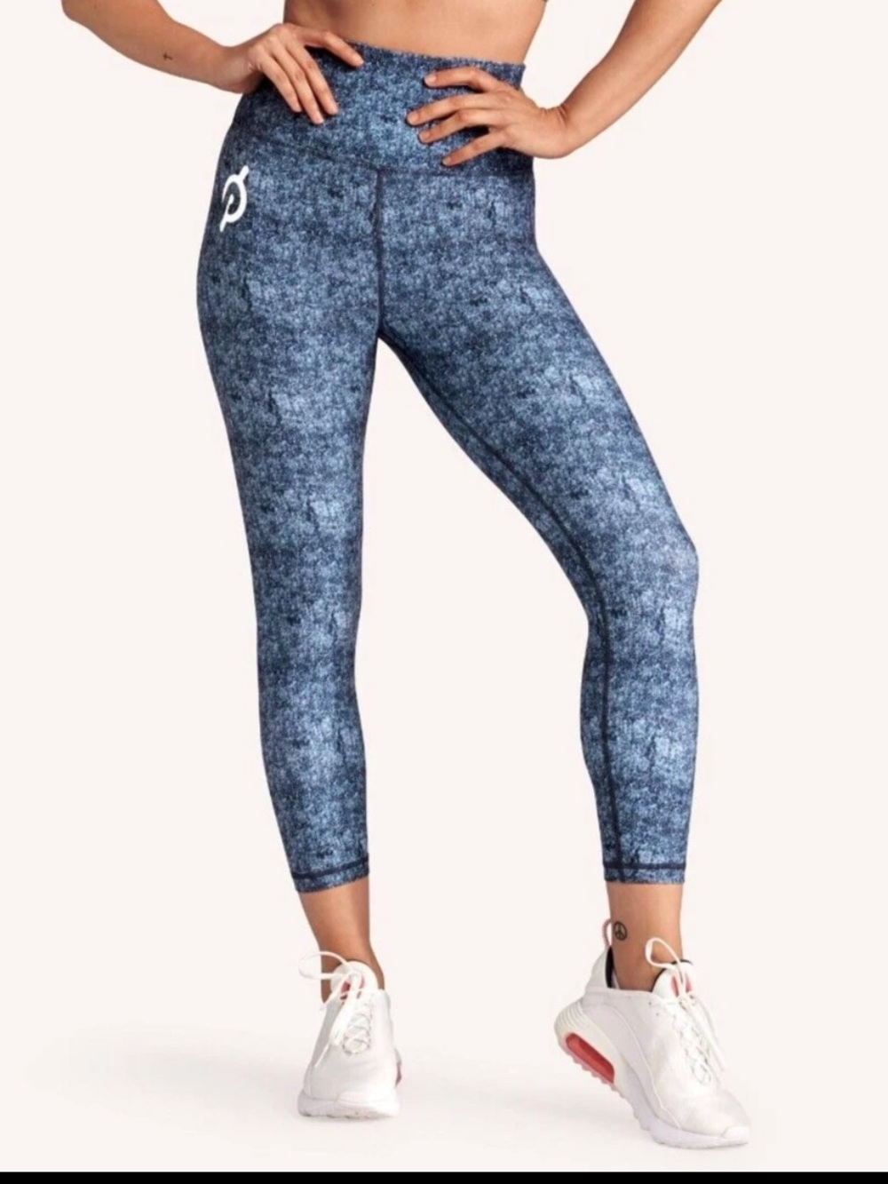 Peloton Cadence Capri Leggings Heathered Blue Size XL